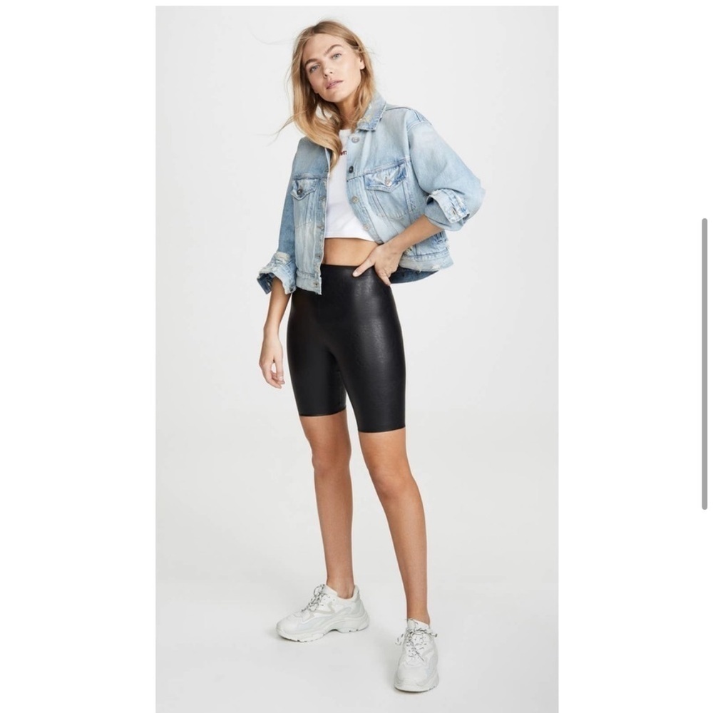 Commando Control Faux Leather Biker Bike shorts